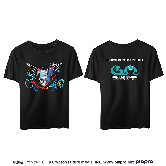 ガンダム×初音ミク Tシャツ ブラック